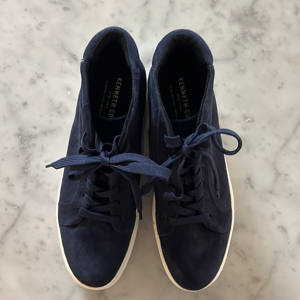 Kenneth Cole Aditi Blue Suede High Top Platform Sneaker Women Size 8.5 - Picture 8 of 10